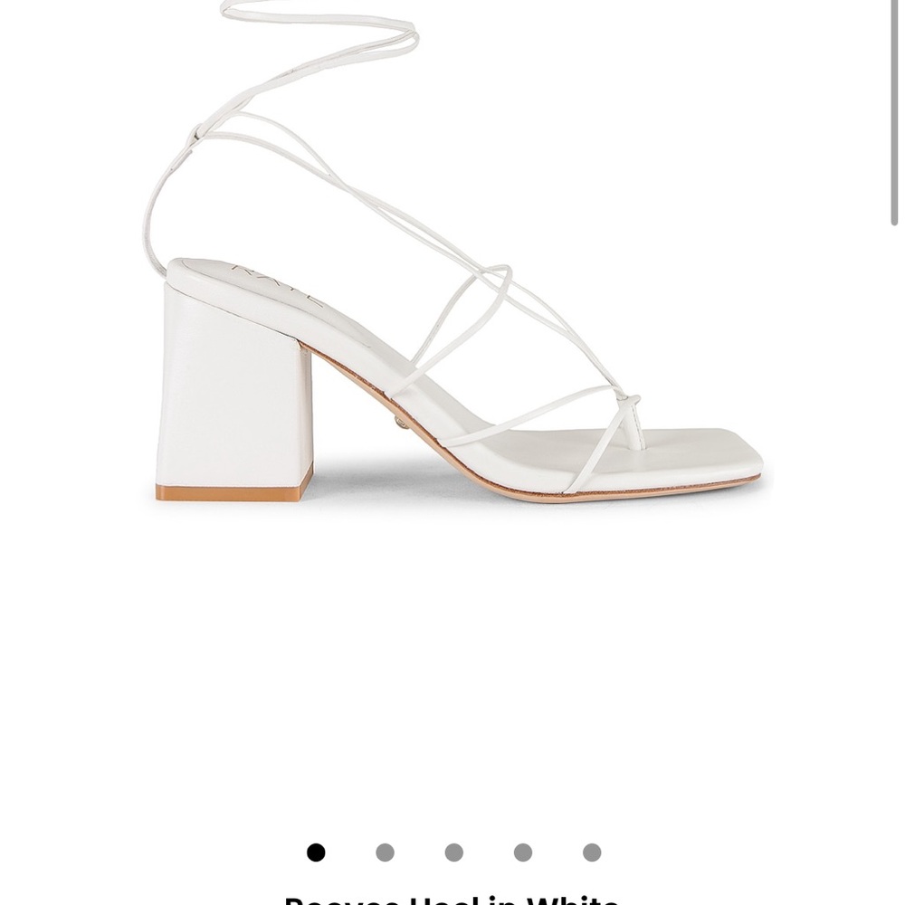 RAYE White Strappy Block Heel Sandals